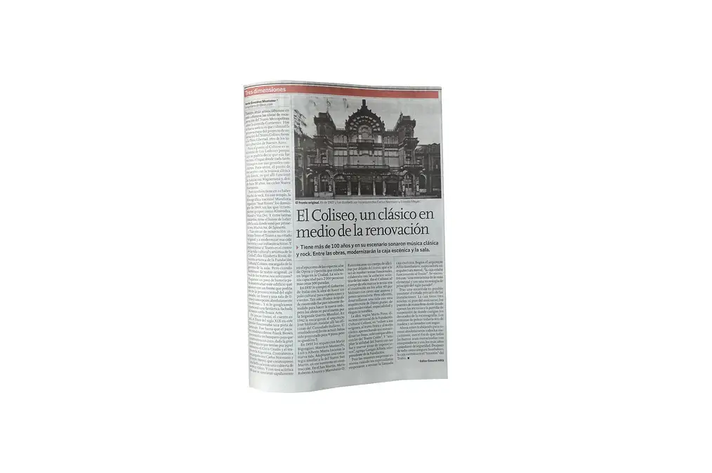 "El Coliseo, un clásico en medio de la renovación". Artículo sobre la remodelación del Teatro Coliseo. Diario Clarín del 15 de mayo del 2014